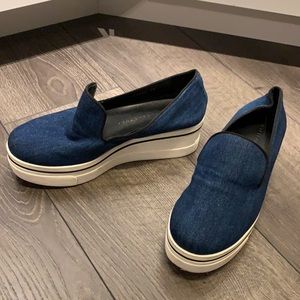 Stella McCartney denim Binx flatform sneakers, size 38